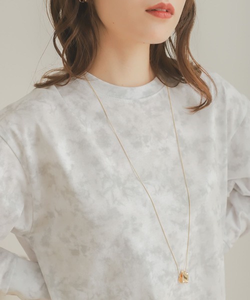 SENSE OF PLACE by URBAN RESEARCH（センスオブプレイスバイアーバンリサーチ）の「タイダイロングTシャツ（Tシャツ/カットソー・レディース・ベージュ系その他/パープル系その他・ONE）」の3枚目の写真