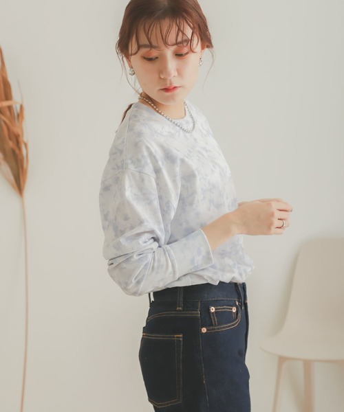 SENSE OF PLACE by URBAN RESEARCH（センスオブプレイスバイアーバンリサーチ）の「タイダイロングTシャツ（Tシャツ/カットソー・レディース・ベージュ系その他/パープル系その他・ONE）」の20枚目の写真