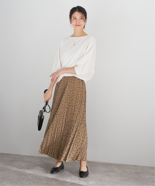 La TOTALITE（ラトータリテ）の「ドットサテンサーキュラープリーツスカート【手洗い可能】◆（スカート・レディース・ブラック系その他/タン・FREE）」の18枚目の写真