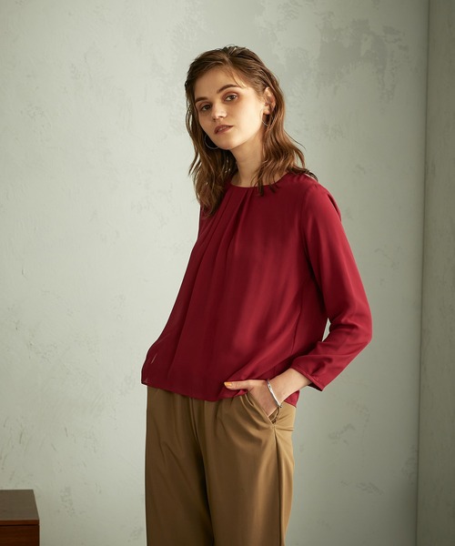 LE SOUK HOLIDAY(ルスークホリデー)の「シフォン重ねTブラウス(Tシャツ/カットソー・レディース・ベージュ/ネイビー/ワイン・M/S)」の2枚目の写真