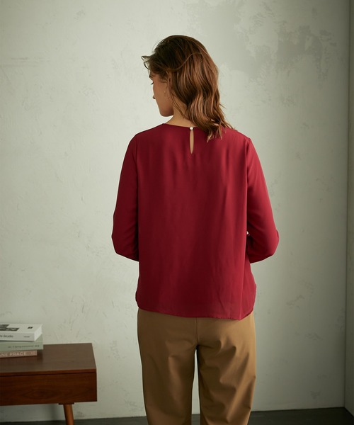 LE SOUK HOLIDAY(ルスークホリデー)の「シフォン重ねTブラウス(Tシャツ/カットソー・レディース・ベージュ/ネイビー/ワイン・M/S)」の9枚目の写真