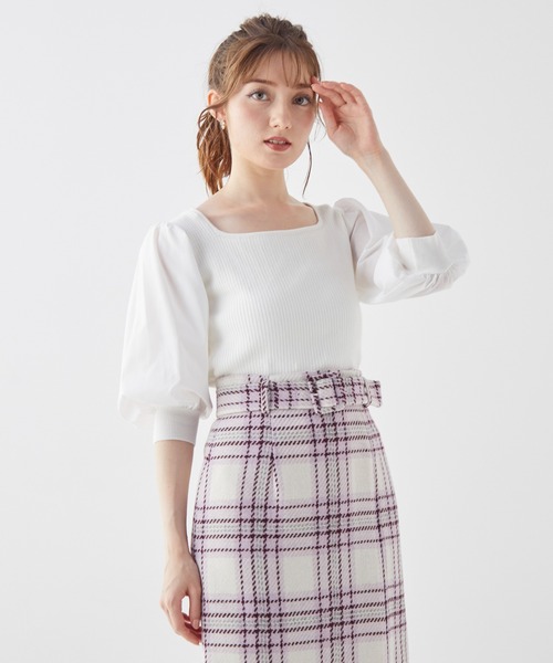 BE RADIANCE(ビーラディエンス)の「ベルト付チェックツイードスカート(スカート・レディース・ベージュ/ピンク・FREE)」の19枚目の写真