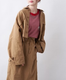 微光沢ミリタリーショートジャケット