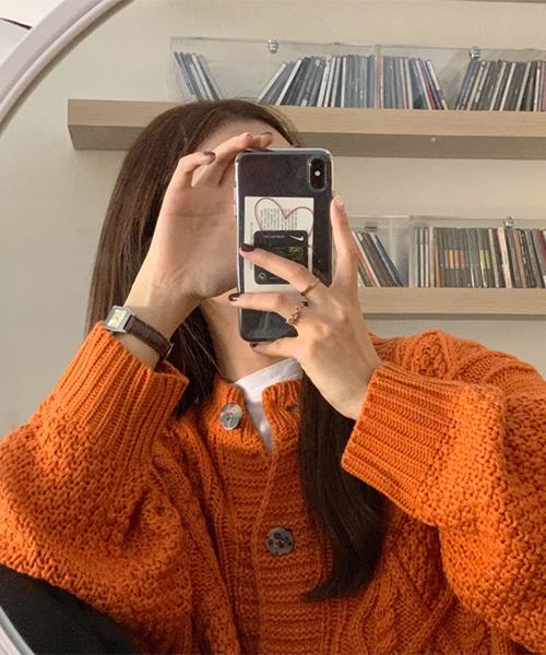 c.u.l（シーユーエル）の「【c.u.l:w】ケーブル編みクラッシュボリュームカーディガン culw89（ニット/セーター・レディース・ブルー/オレンジ/アイボリー・FREE）」の17枚目の写真