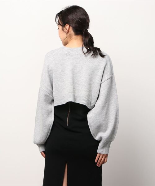 WEGO（ウィゴー）の「WEGO/2WAYスーパーショートニット（ニット/セーター・レディース・ホワイト/ブラック/グリーン/杢グレー/ピンク/ブラック系その他5・FREE）」の20枚目の写真