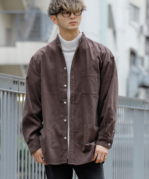 Beno（ビーノ）の「コーデュロイ バンドカラー オーバーシャツ（シャツ