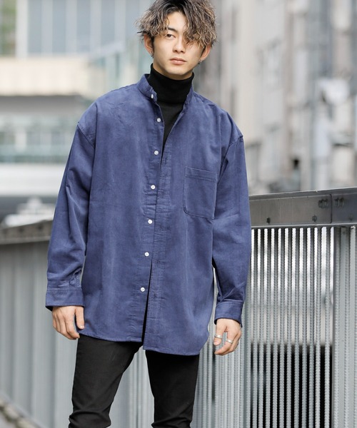 Beno（ビーノ）の「コーデュロイ バンドカラー オーバーシャツ（シャツ