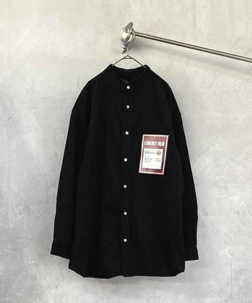Beno(ビーノ)の「コーデュロイ バンドカラー オーバーシャツ(シャツ/ブラウス・メンズ・ブラック/ダークブラウン/ネイビー/グリーン/アイボリー・M/L)」の16枚目の写真