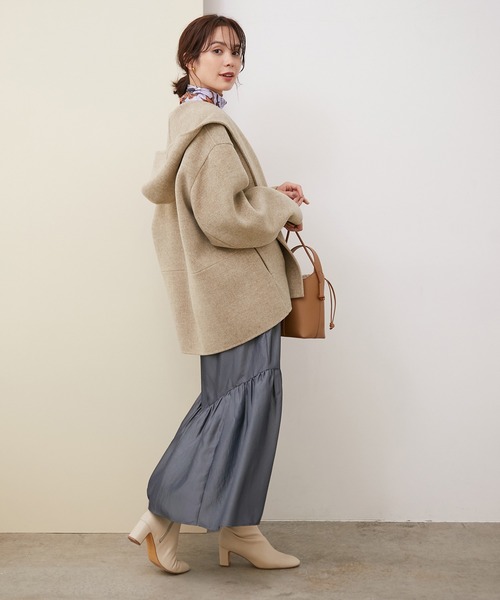 ROPE'（ロペ）の「【WEB限定】ストレッチウールリバーハーフコート