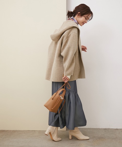 ROPE'（ロペ）の「【WEB限定】ストレッチウールリバーハーフコート