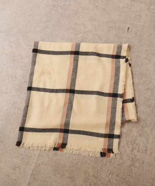 Casselini（キャセリーニ）の「【Casselini/キャセリーニ】チェックストール（マフラー・レディース・ベージュ/アイボリー・ONE SIZE）」の13枚目の写真