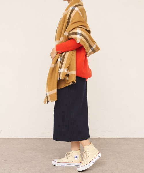 Casselini（キャセリーニ）の「【Casselini/キャセリーニ】チェックストール（マフラー・レディース・ベージュ/アイボリー・ONE SIZE）」の6枚目の写真