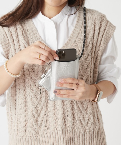 BIRTHDAY BAR（バースデイバー）の「【kolors like you】Kastaneコラボ　モバイル & カードケース ショルダー / カスタネ（スマホケース/カバー・レディース・シルバー/グリーン/アイボリー・フリー）」の12枚目の写真