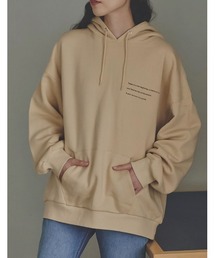 [IWU（アイダブリュー）]ユニセックスUSAコットン裏起毛ロゴフーディ