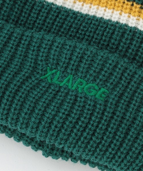 XLARGE KIDS（エクストララージキッズ）の「ラインニット帽（ニットキャップ/ビーニー・キッズ・ブラック/グリーン・FREE）」の8枚目の写真