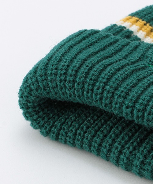 XLARGE KIDS（エクストララージキッズ）の「ラインニット帽（ニットキャップ/ビーニー・キッズ・ブラック/グリーン・FREE）」の9枚目の写真