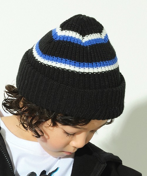 XLARGE KIDS（エクストララージキッズ）の「ラインニット帽（ニットキャップ/ビーニー・キッズ・ブラック/グリーン・FREE）」の18枚目の写真