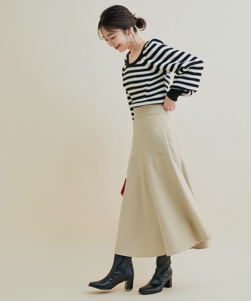 VIS（ビス）の「ひらっと揺れるマーメイドスカート（スカート・レディース・ブラック/ベージュ/イエロー・S/M）」の21枚目の写真