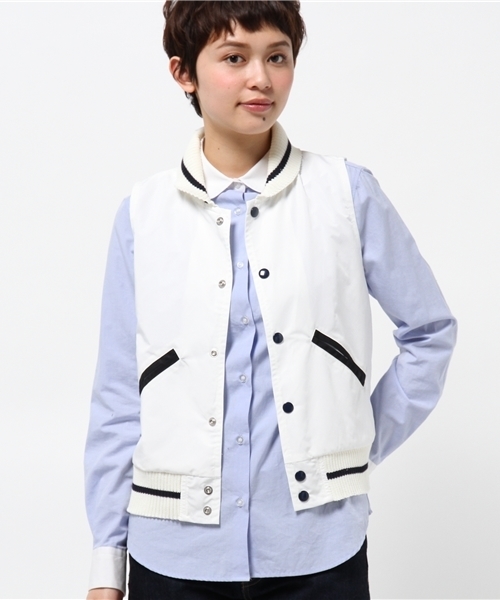 BEAMS ネイビー ホワイト スタジャン スタジャン ネイビーxホワイト - メルカリ
