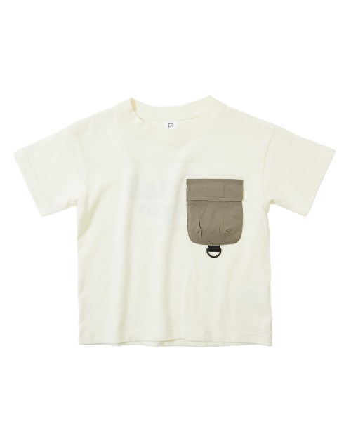 devirock(デビロック)の「バックプリント異素材ポケット半袖Tシャツ(Tシャツ/カットソー・キッズ・パープル/オフホワイト/ライトカーキ/スミクロ・120cm/140cm/130cm/150cm/160cm/110cm/100cm)」の9枚目の写真