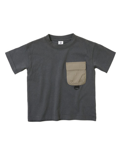 devirock(デビロック)の「バックプリント異素材ポケット半袖Tシャツ(Tシャツ/カットソー・キッズ・パープル/オフホワイト/ライトカーキ/スミクロ・120cm/140cm/130cm/150cm/160cm/110cm/100cm)」の10枚目の写真