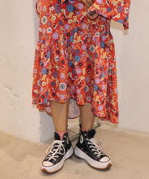 moyan ecri（モヤン エクリ）の「<moyan ecri>ボタニカル柄イレギュラーティアード&ギャザー ロング スカート（スカート）」