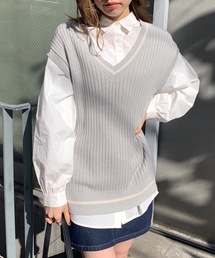 OLIVE des OLIVE | 旬なベスト×シャツSET(ベスト)
