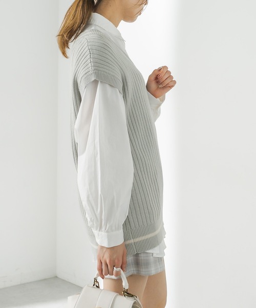 OLIVE des OLIVE(オリーブデオリーブ)の「旬なベスト×シャツSET(ベスト・レディース・ライトグレー/ネイビー/オフホワイト・FREE)」の15枚目の写真