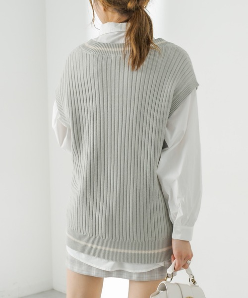 OLIVE des OLIVE(オリーブデオリーブ)の「旬なベスト×シャツSET(ベスト・レディース・ライトグレー/ネイビー/オフホワイト・FREE)」の16枚目の写真