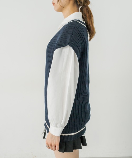 OLIVE des OLIVE(オリーブデオリーブ)の「旬なベスト×シャツSET(ベスト・レディース・ライトグレー/ネイビー/オフホワイト・FREE)」の18枚目の写真