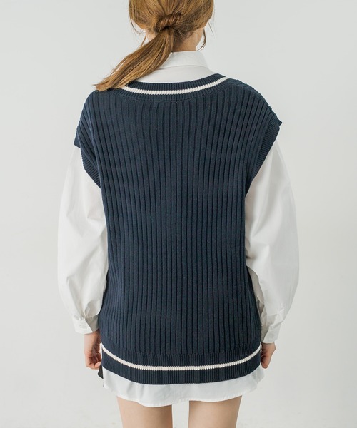 OLIVE des OLIVE(オリーブデオリーブ)の「旬なベスト×シャツSET(ベスト・レディース・ライトグレー/ネイビー/オフホワイト・FREE)」の19枚目の写真