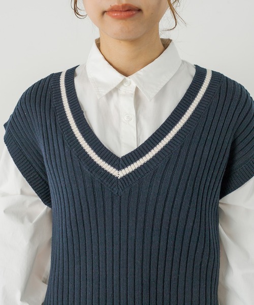 OLIVE des OLIVE(オリーブデオリーブ)の「旬なベスト×シャツSET(ベスト・レディース・ライトグレー/ネイビー/オフホワイト・FREE)」の21枚目の写真