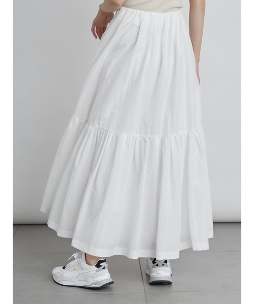 emmi（エミ）の「【emmi atelier】ボリュームティアードスカ-ト（スカート・レディース・ホワイト/オレンジ/ミント・1/0）」の7枚目の写真