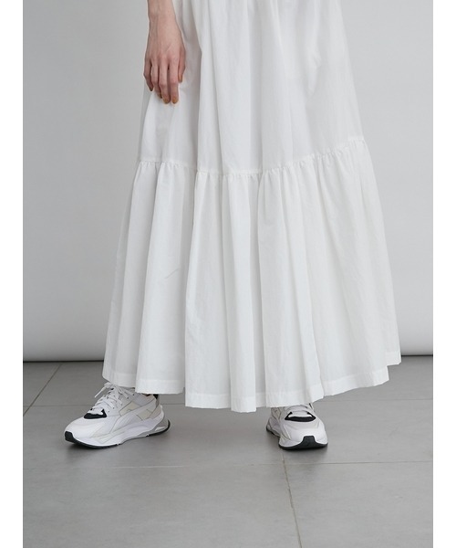 emmi（エミ）の「【emmi atelier】ボリュームティアードスカ-ト（スカート・レディース・ホワイト/オレンジ/ミント・1/0）」の4枚目の写真