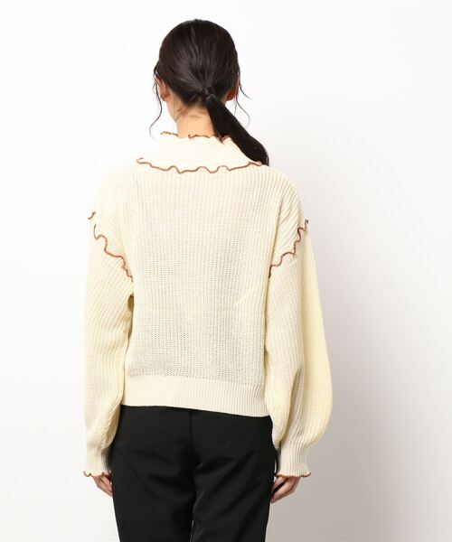 ehka sopo（エヘカソポ）の「配色メローハイネックニット（ニット/セーター・レディース・ブラック/ベージュ/グリーン/キナリ・ﾌﾘ-）」の6枚目の写真