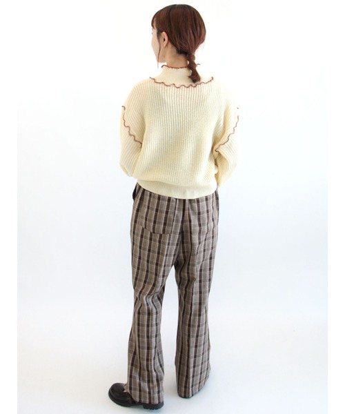 ehka sopo（エヘカソポ）の「配色メローハイネックニット（ニット/セーター・レディース・ブラック/ベージュ/グリーン/キナリ・ﾌﾘ-）」の8枚目の写真