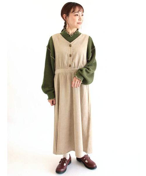 ehka sopo（エヘカソポ）の「配色メローハイネックニット（ニット/セーター・レディース・ブラック/ベージュ/グリーン/キナリ・ﾌﾘ-）」の11枚目の写真