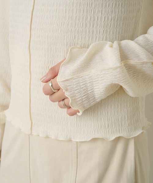 Kastane(カスタネ)の「シャーリングメロウプルオーバー(Tシャツ/カットソー・レディース・ブラック/サックスブルー/アイボリー・FREE)」の12枚目の写真