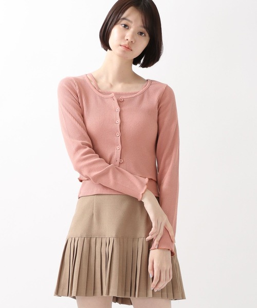 ALAND（エーランド）の「3.3Field Trip／キャミSET RIBカーディガン  2261505（カーディガン/ボレロ・レディース・ブラック/ベージュ/ピンク・FREE）」の3枚目の写真