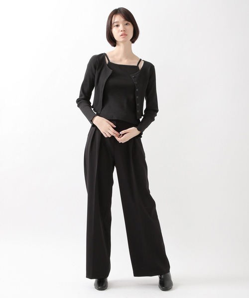 ALAND（エーランド）の「3.3Field Trip／キャミSET RIBカーディガン  2261505（カーディガン/ボレロ・レディース・ブラック/ベージュ/ピンク・FREE）」の4枚目の写真