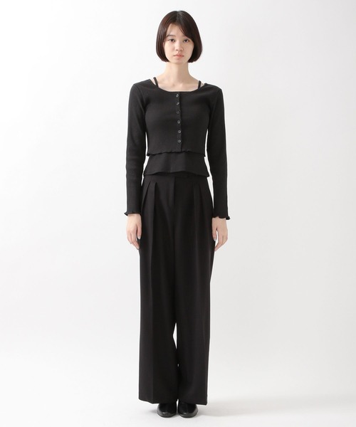 ALAND（エーランド）の「3.3Field Trip／キャミSET RIBカーディガン  2261505（カーディガン/ボレロ・レディース・ブラック/ベージュ/ピンク・FREE）」の6枚目の写真