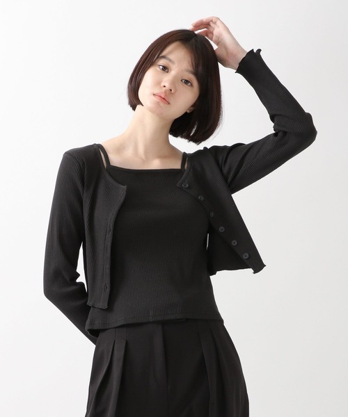 ALAND（エーランド）の「3.3Field Trip／キャミSET RIBカーディガン  2261505（カーディガン/ボレロ・レディース・ブラック/ベージュ/ピンク・FREE）」の7枚目の写真