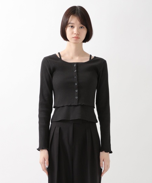 ALAND（エーランド）の「3.3Field Trip／キャミSET RIBカーディガン  2261505（カーディガン/ボレロ・レディース・ブラック/ベージュ/ピンク・FREE）」の8枚目の写真