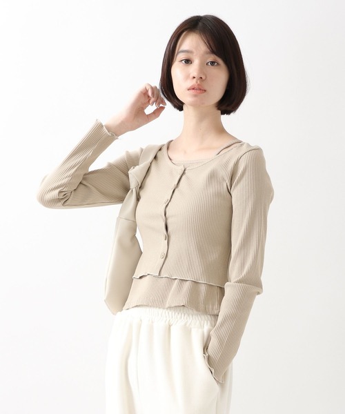 ALAND（エーランド）の「3.3Field Trip／キャミSET RIBカーディガン  2261505（カーディガン/ボレロ・レディース・ブラック/ベージュ/ピンク・FREE）」の11枚目の写真