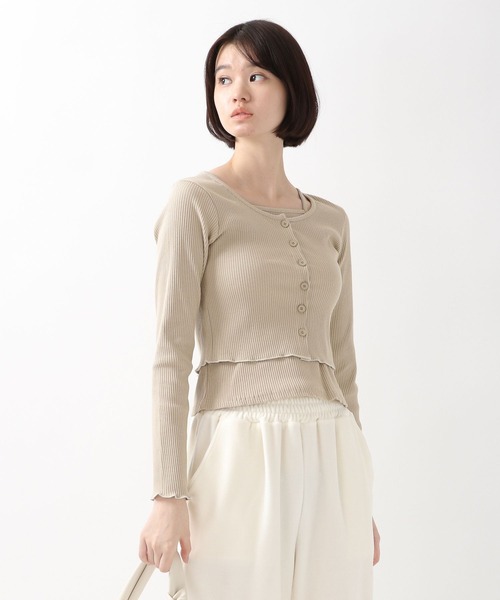 ALAND（エーランド）の「3.3Field Trip／キャミSET RIBカーディガン  2261505（カーディガン/ボレロ・レディース・ブラック/ベージュ/ピンク・FREE）」の12枚目の写真