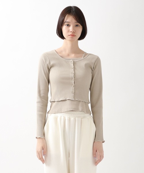 ALAND（エーランド）の「3.3Field Trip／キャミSET RIBカーディガン  2261505（カーディガン/ボレロ・レディース・ブラック/ベージュ/ピンク・FREE）」の13枚目の写真