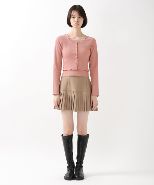 ALAND（エーランド）の「3.3Field Trip／キャミSET RIBカーディガン  2261505（カーディガン/ボレロ・レディース・ブラック/ベージュ/ピンク・FREE）」の15枚目の写真