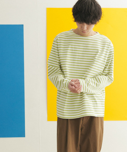 FORK&SPOON(フォークアンドスプーン)の「『ユニセックス』FORK&SPOON ボートネックボーダー(Tシャツ/カットソー・メンズ・グリーン系その他/ホワイト系その他/ブルー系その他/ブラック系その他・3/5/4)」の5枚目の写真