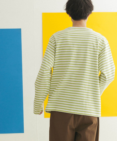 FORK&SPOON(フォークアンドスプーン)の「『ユニセックス』FORK&SPOON ボートネックボーダー(Tシャツ/カットソー・メンズ・グリーン系その他/ホワイト系その他/ブルー系その他/ブラック系その他・3/5/4)」の7枚目の写真