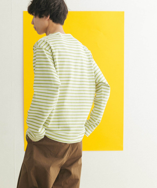 FORK&SPOON(フォークアンドスプーン)の「『ユニセックス』FORK&SPOON ボートネックボーダー(Tシャツ/カットソー・メンズ・グリーン系その他/ホワイト系その他/ブルー系その他/ブラック系その他・3/5/4)」の8枚目の写真